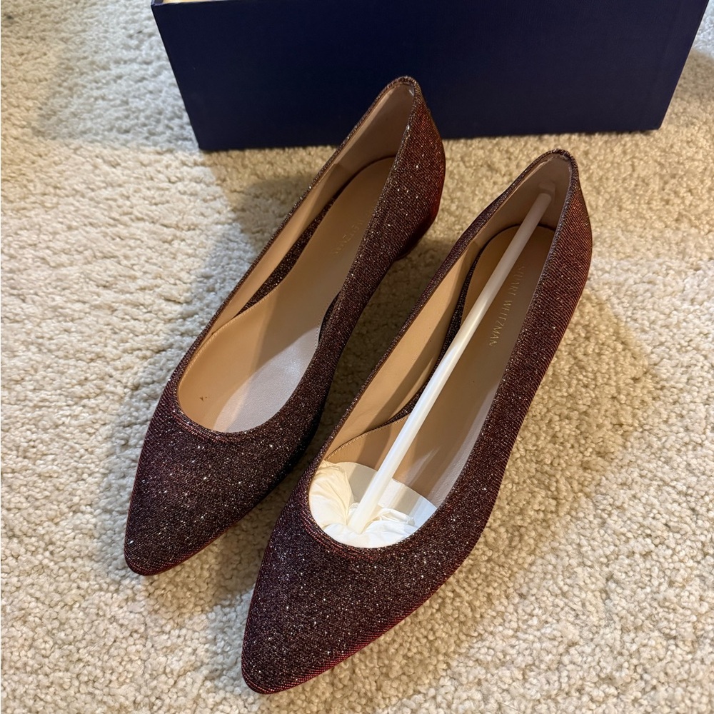 Stuart weitzman Elegant Burgundy Glitter Women's Shoes